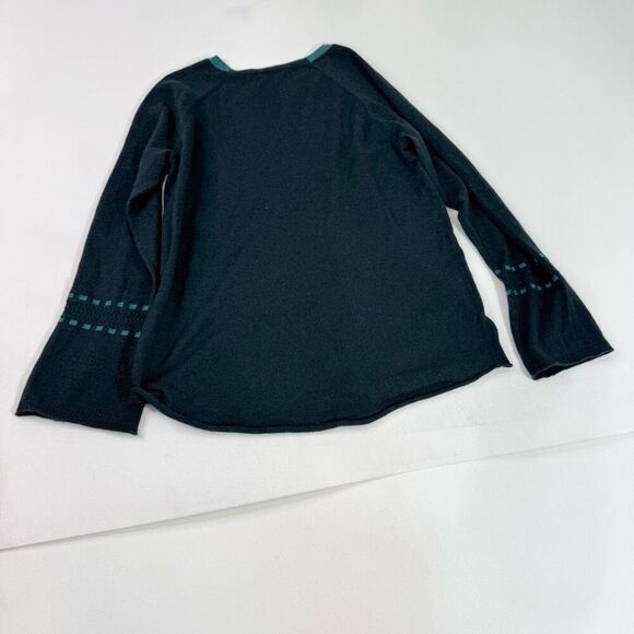 Smartwool Sweater Womens Large Bell Sleeve Teal Green Merino Wool Everglade - Picture 7 of 9